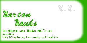 marton mauks business card